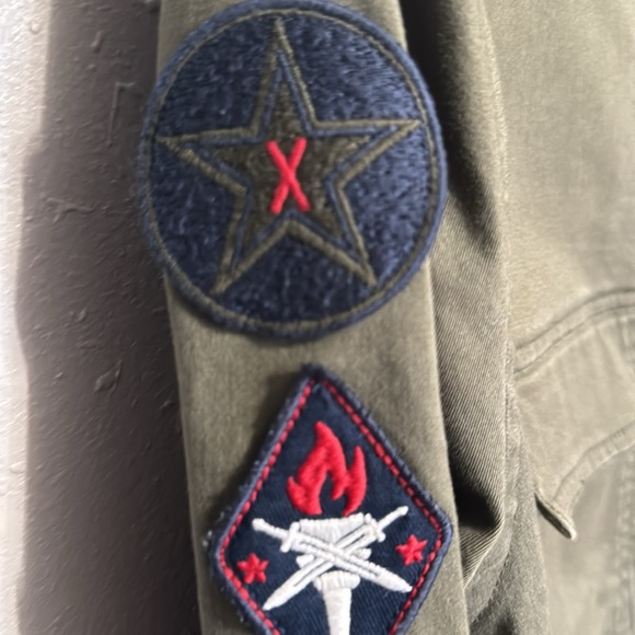 Mens Express Army green button down - Picture 3 of 5